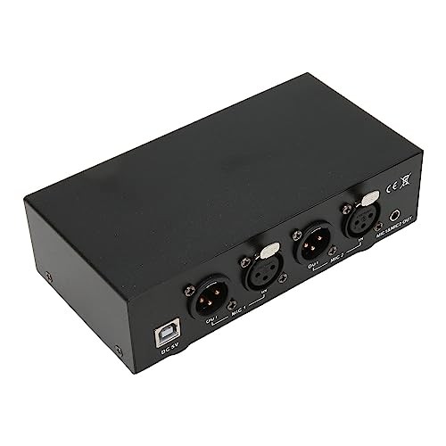 2 Channel 48V Power Supply, Universal Compact Power with XLR Cable, 3.5MM