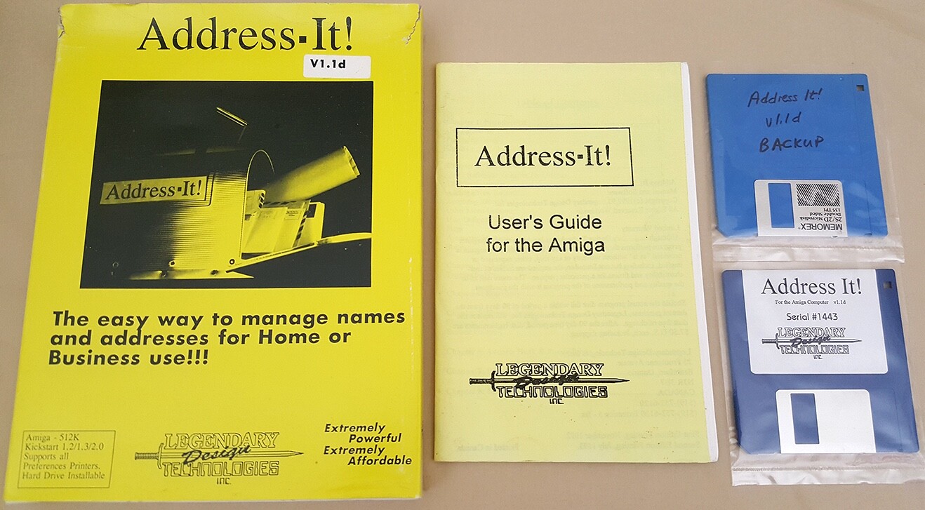 Address-It! v1.1d ©1993 Legendary Design Technologies Inc. for Commodore Amiga