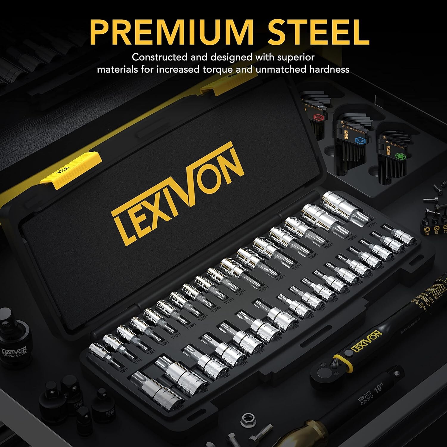LEXIVON Master TORX Bit Socket Set,Premium S2 Alloy Stee Complete 34-Piece LX149