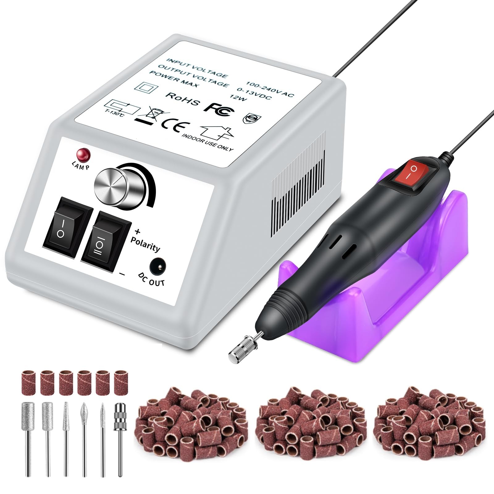Electric Nail Drill Machine Acrylic Nail Tools Manicure Pedicure Polisher Kit