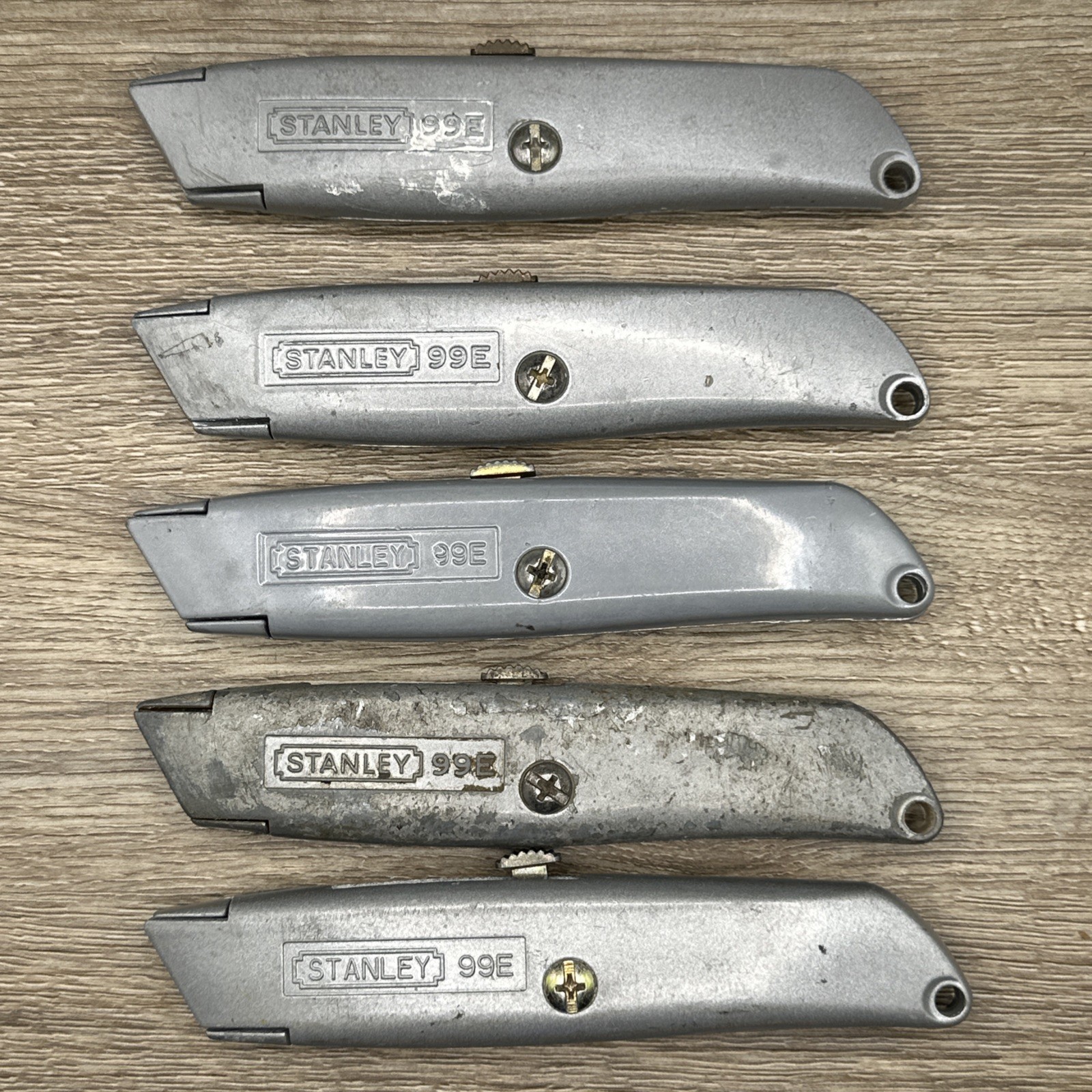 Lot A 5 Stanley 99E Retractable Utility Knife Box Cutter Made in USA