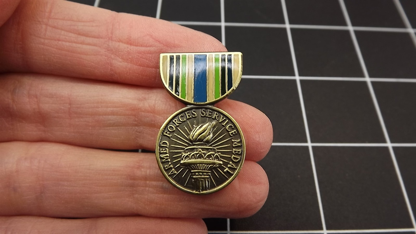 FREE SHIP Lapel Pin "Armed Forces Medal" ENAMELED LIFETIME GUARANTEE