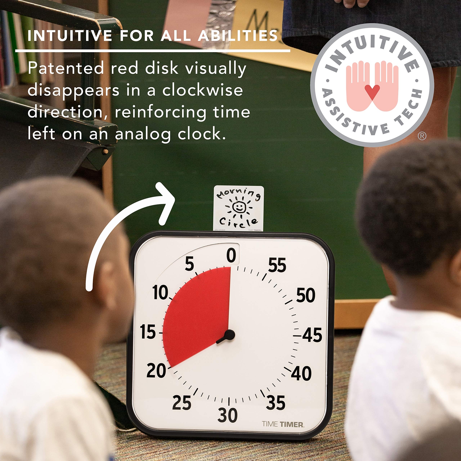 12 Inch Visual Timer 60 Minute Kids Desk Countdown Clock With Dry Erase Activity