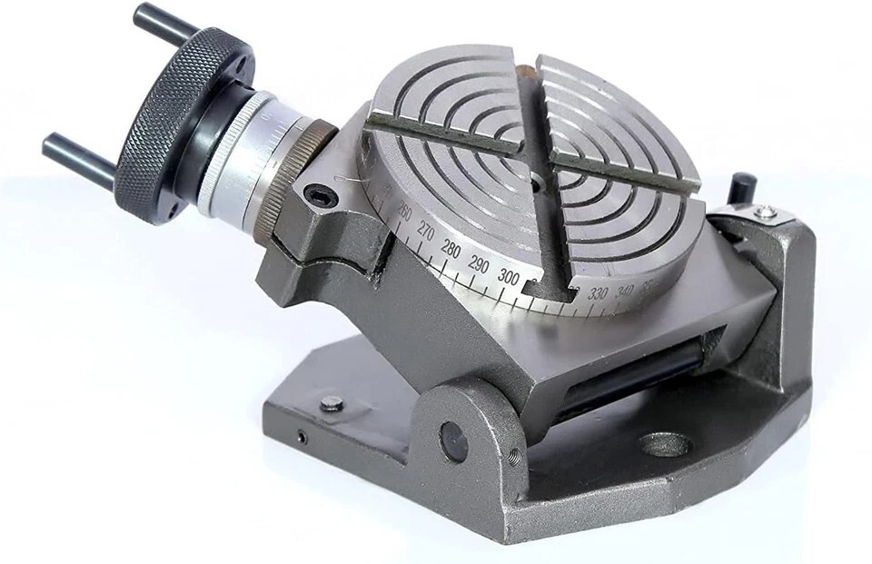 4" 100MM Tilting Rotary Table With 4" Round Vice & T-Nut