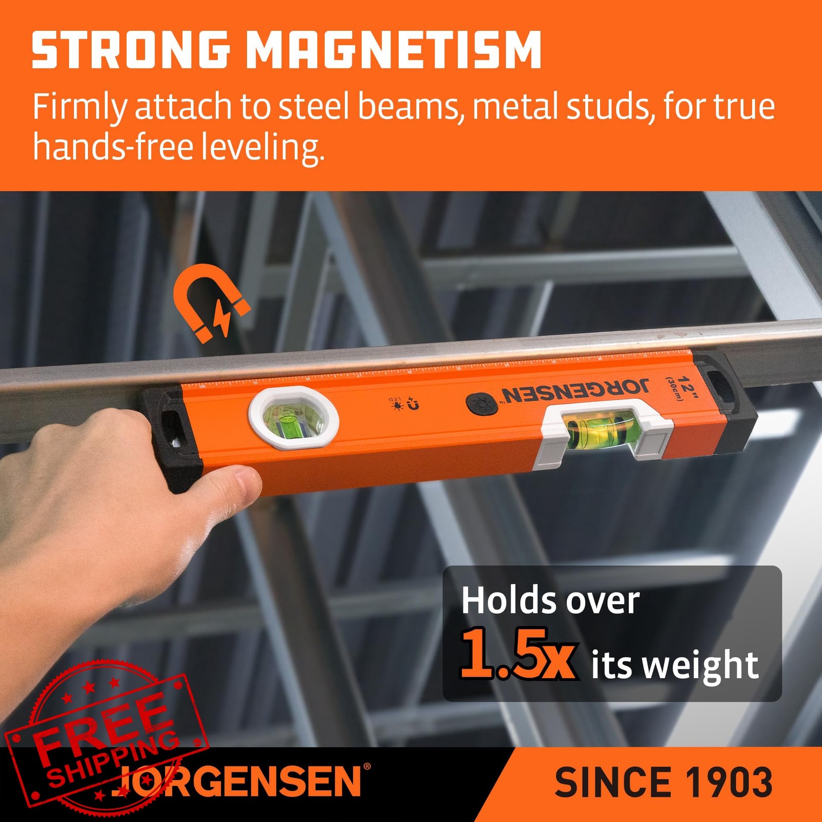 Jorgensen 12 inch LED magnetic box level