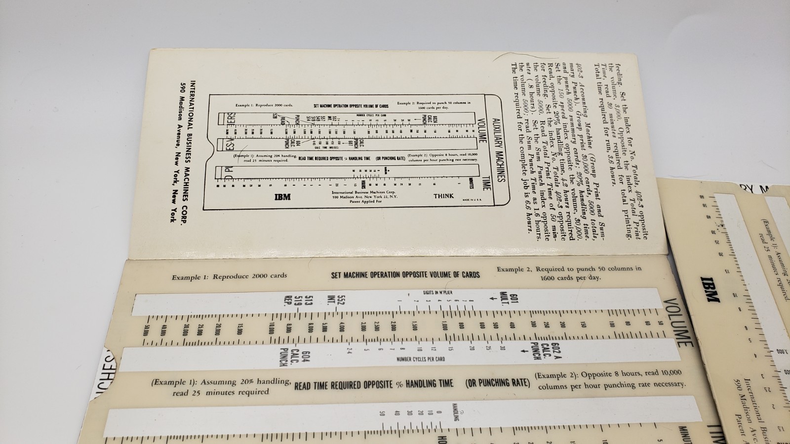 Vintage IBM Computer Machine Load Chart And Template Lot