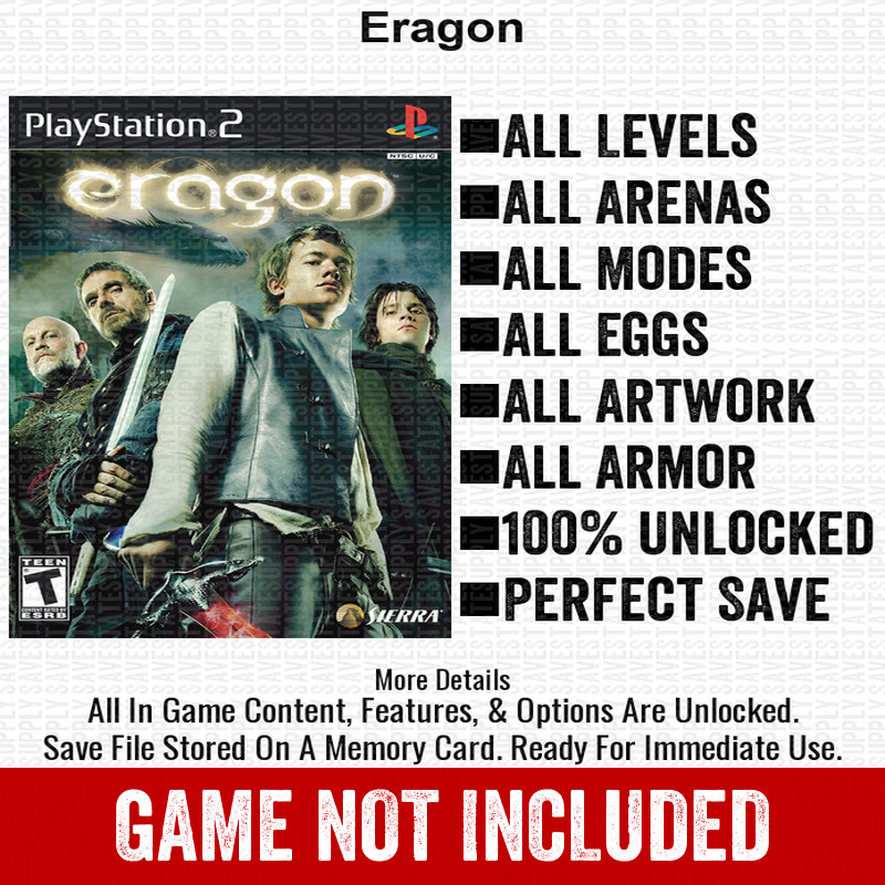 Eragon 100% PS2 Memory Card All CHEATS ITEMS