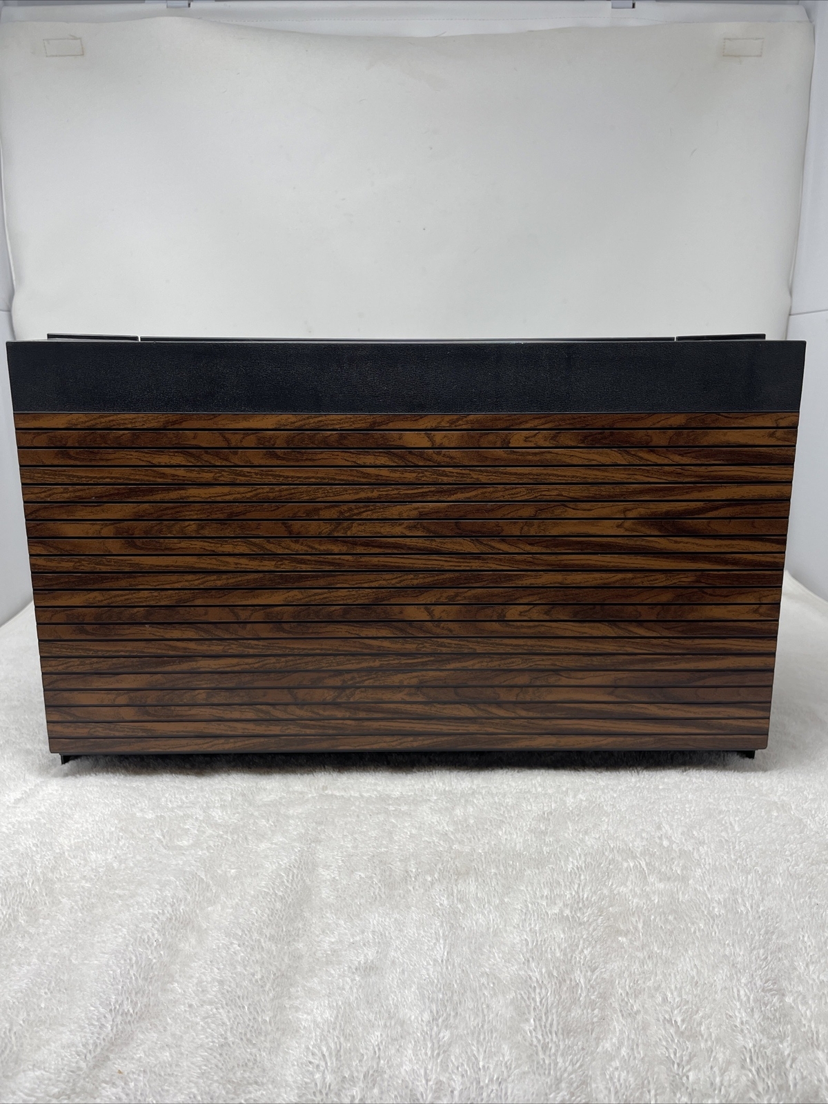 Vintage 60 Cassette Storage Case. Retro Brown/black Plastic  16-1/8x10x6”