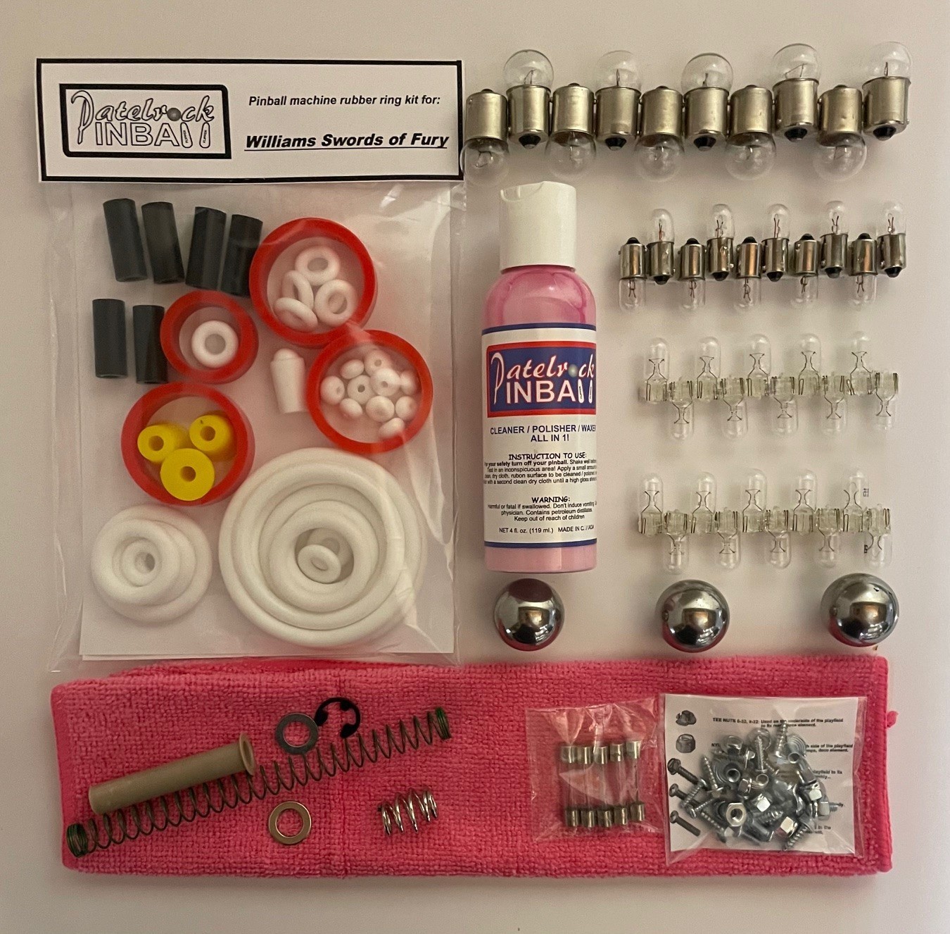 1988 Williams Swords of Fury Pinball Machine Maintenance Tune Up Kit SOF