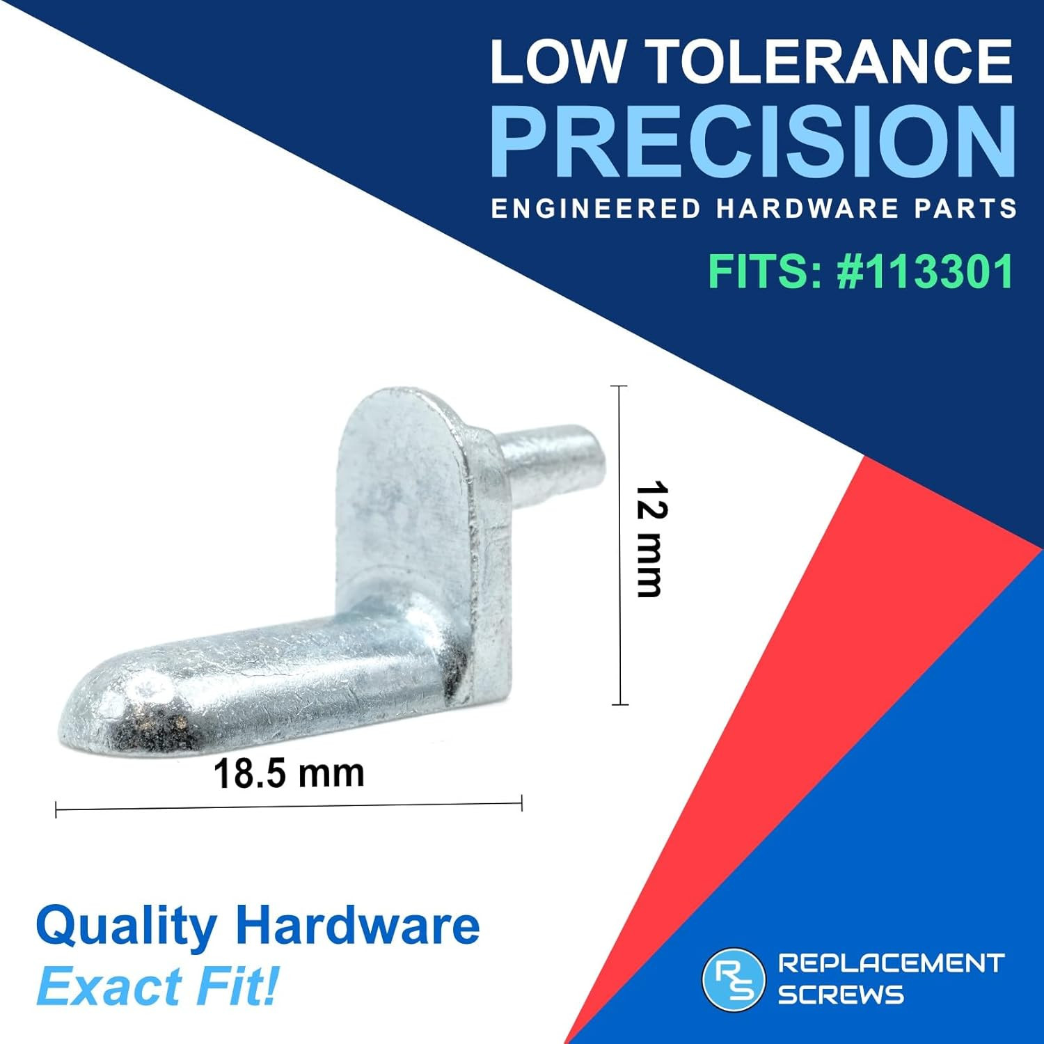 Shelf Support Pins Compatible with IKEA 113301 (BESTA, BRIMNES Units) Zinc Alloy