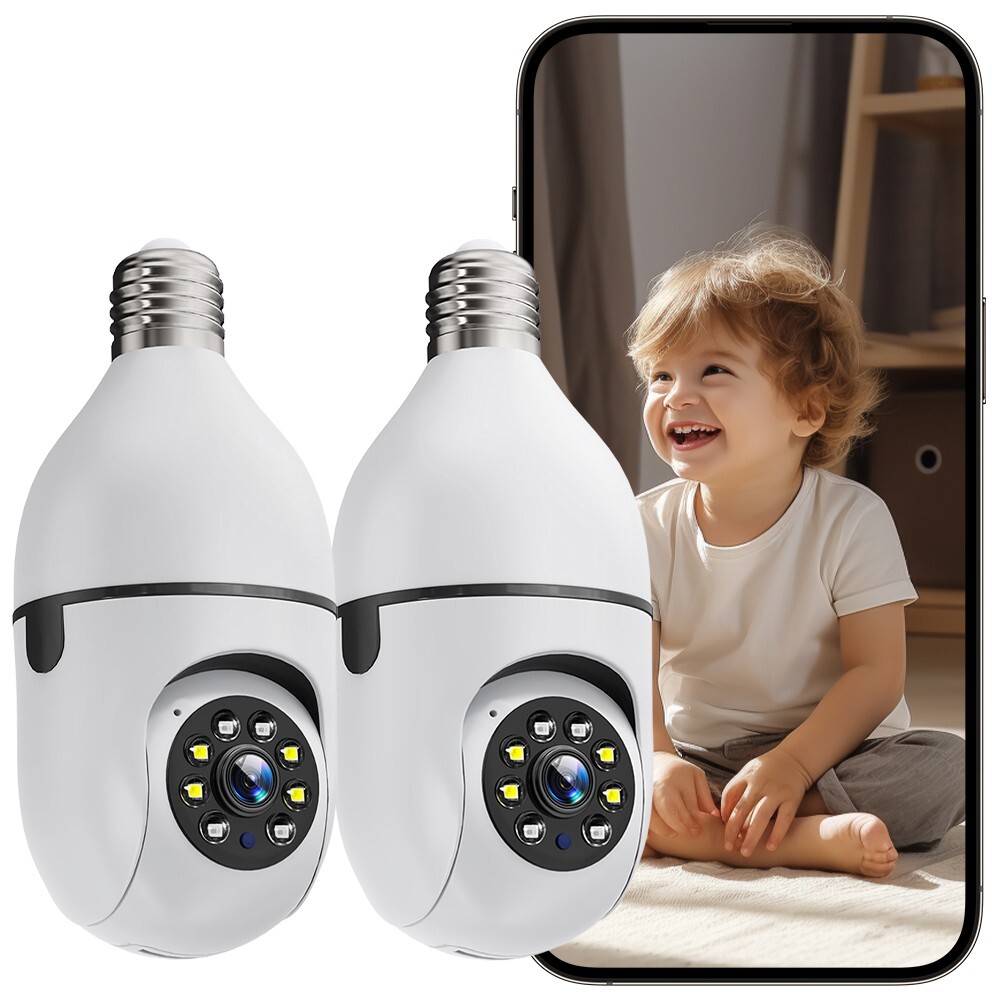 6PCS E27 Bulb 5MP WiFi Camera Night Vision Two Way Audio Indoor