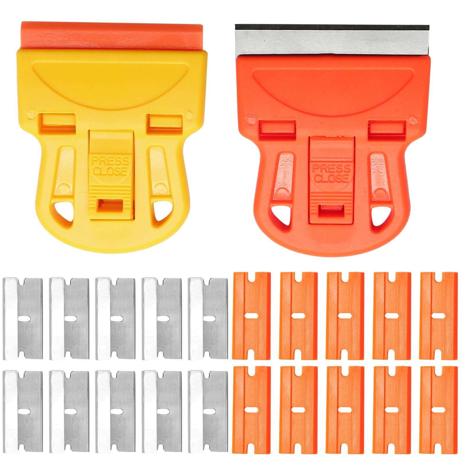 2 Sets Razor Blade Scrapers with Plastic Scraper Tool