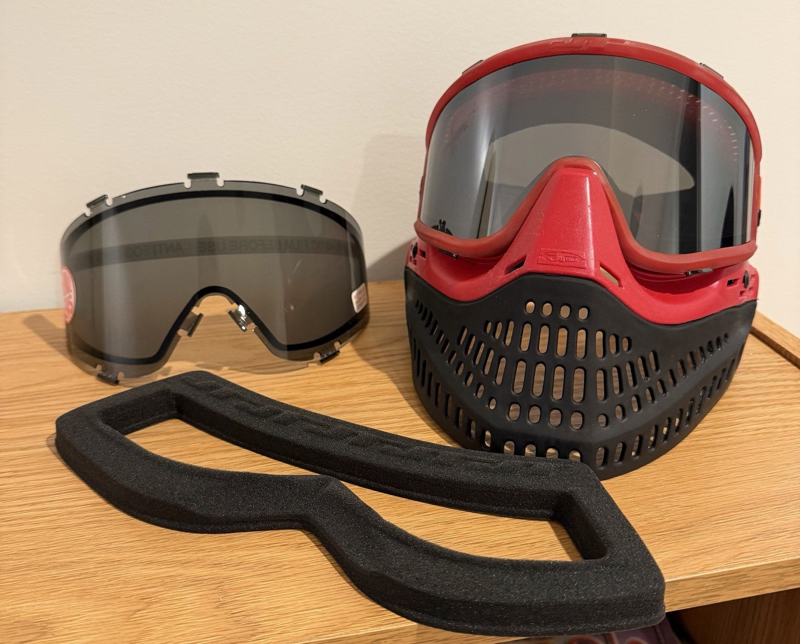 JT Proflex OG Red IZE Frames Paintball Mask, OG Lens And Foam