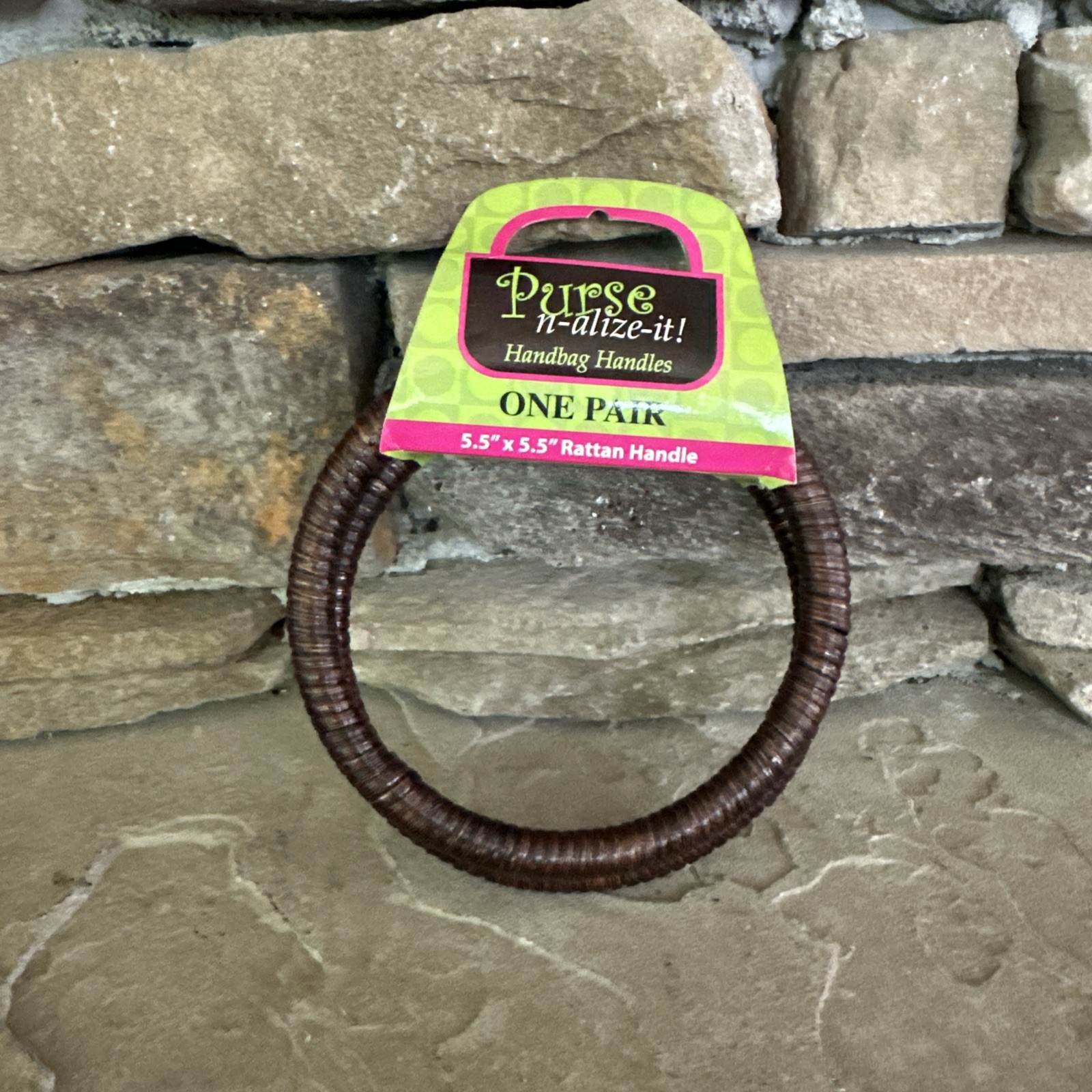 New One Pair Of 5.5" x 5.5" Rattan Purse Handles