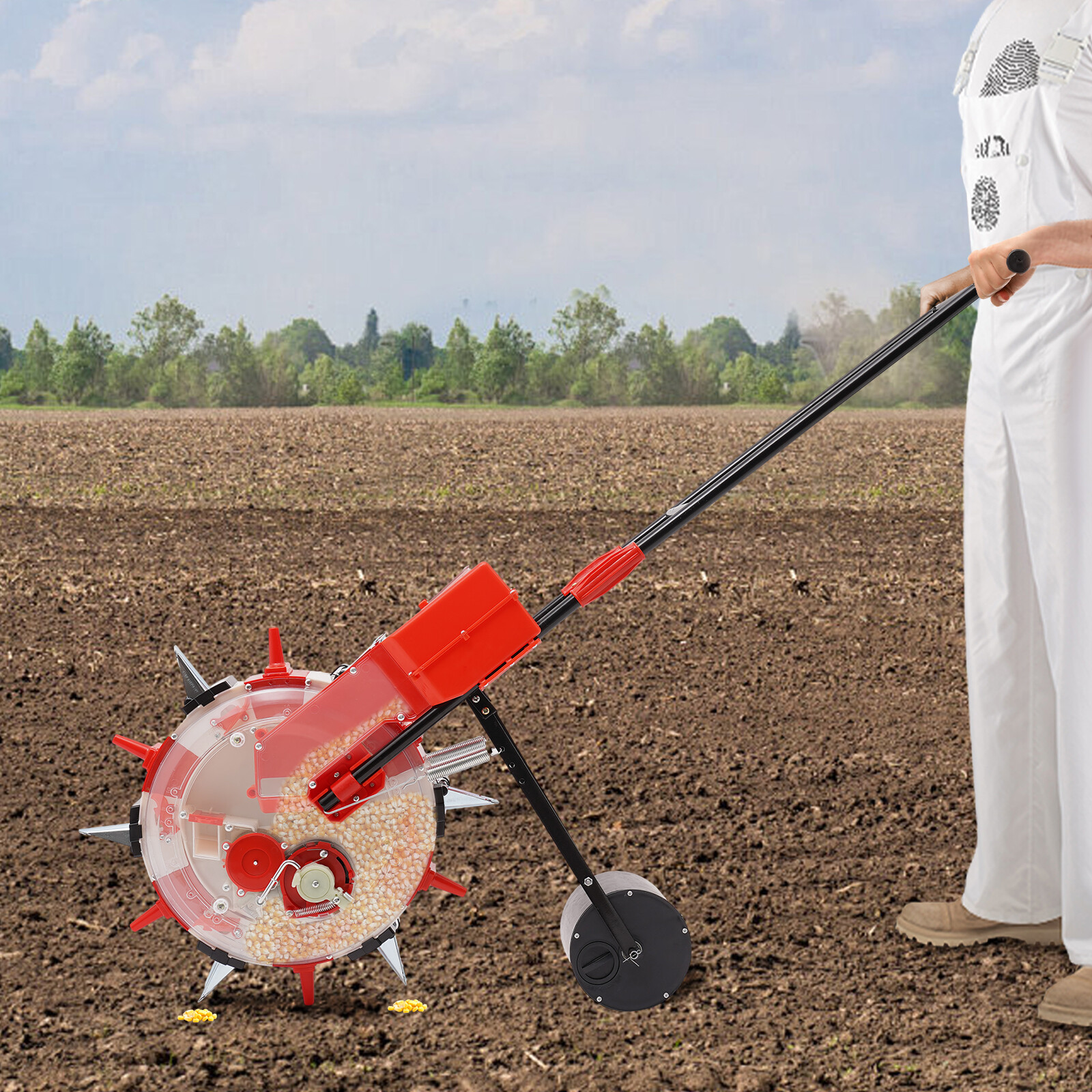 Hand-Push Roller Seeder Precision Manual Seeder Garden Seed Planter Spreader