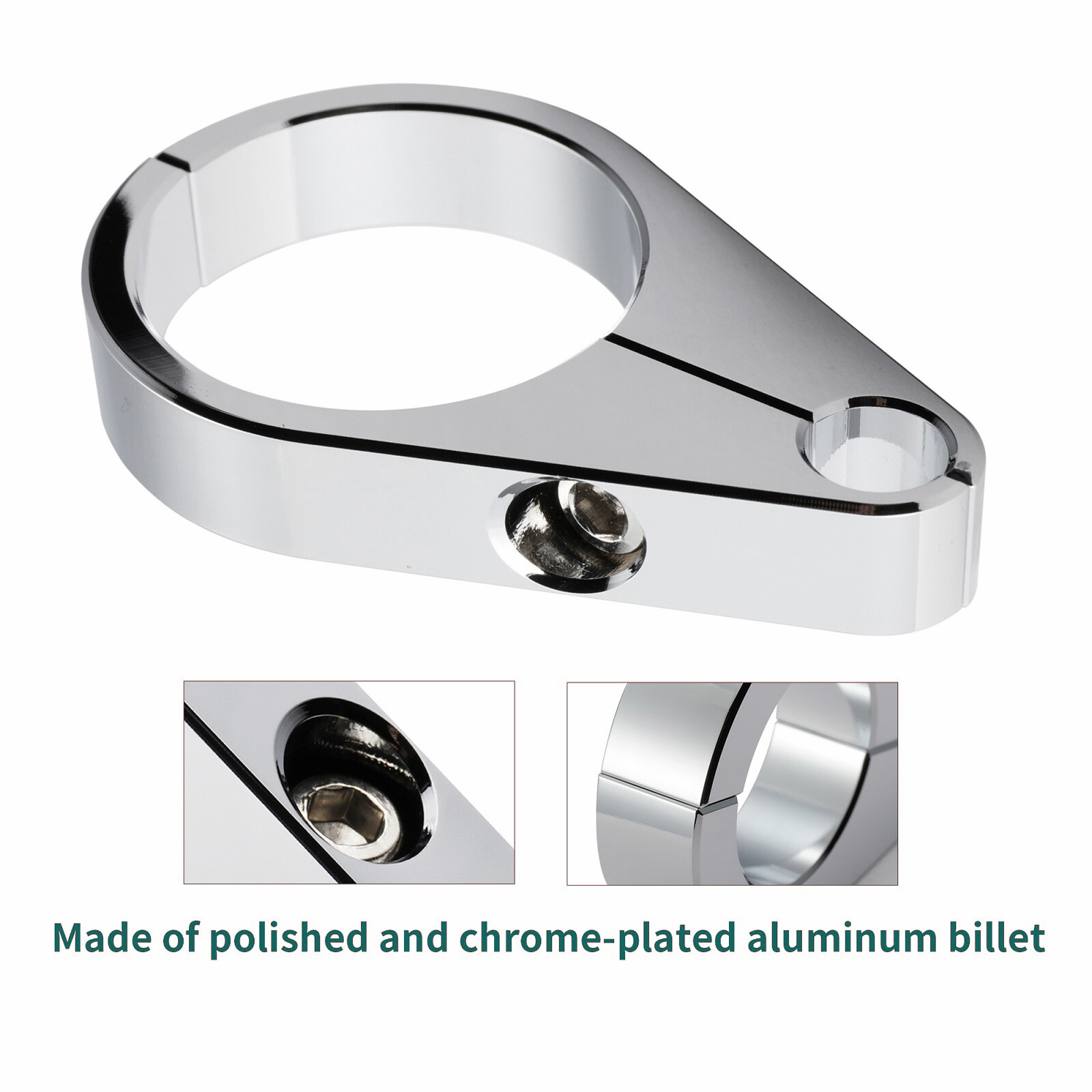 1 1/2" Handlebar Clutch Throttle Cable Brake Line Clamp For Harley Yamaha Chrome