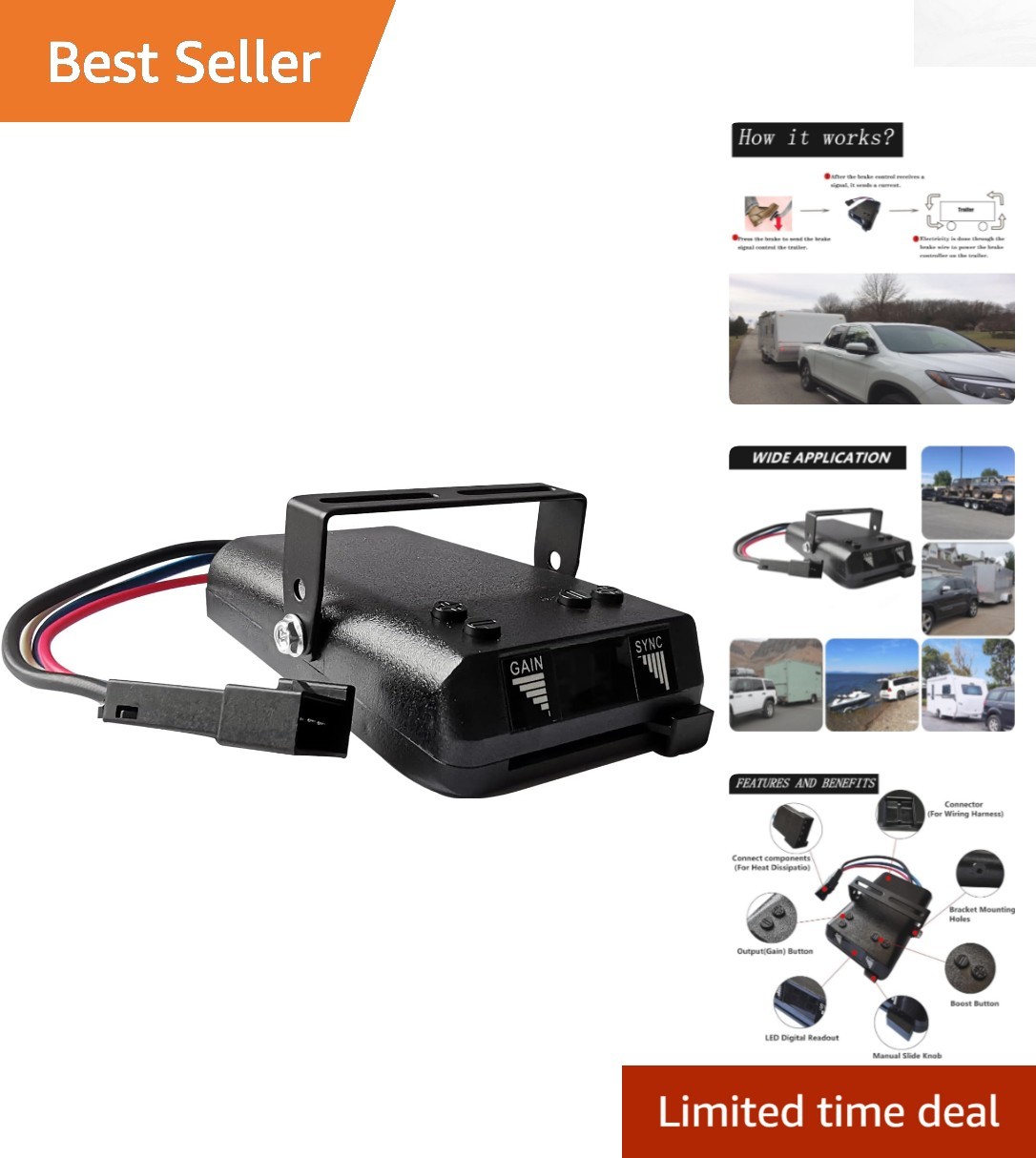 Digital Electric Trailer Brake Controller for 1-4 Axles - Safe Towing Experience