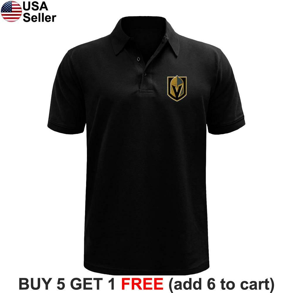 Las Vegas Golden Knights Polo Shirt LVGK Button VGK Golf Chest
