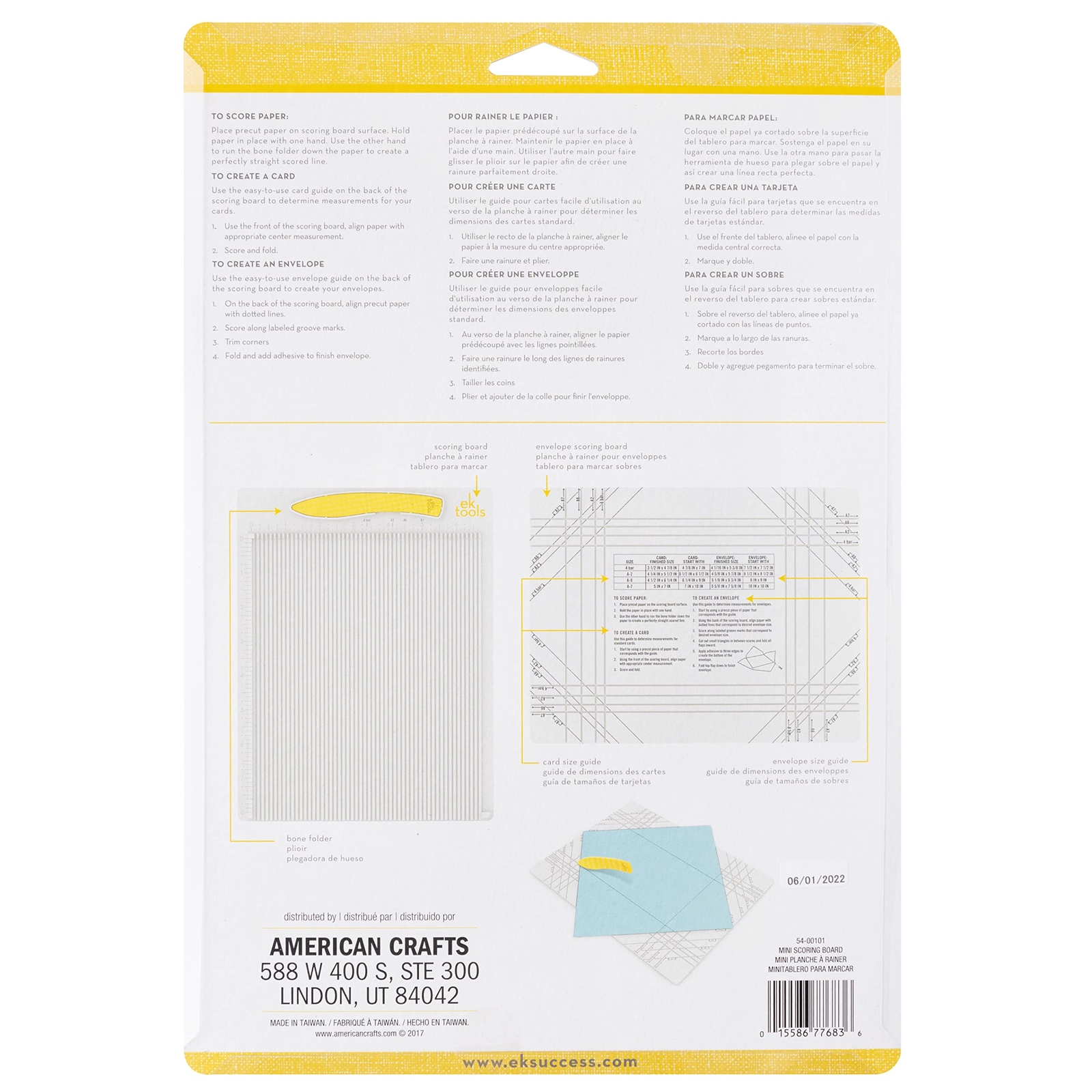 EK Success Tools Mini Scoring Board Bone Folder Card Envelope NEW