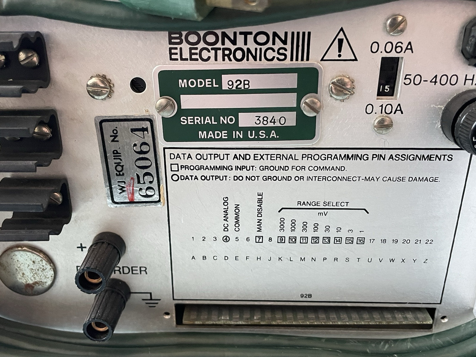 Boonton RF Millivolt Meter Model 92B No Probe Powers On As Is