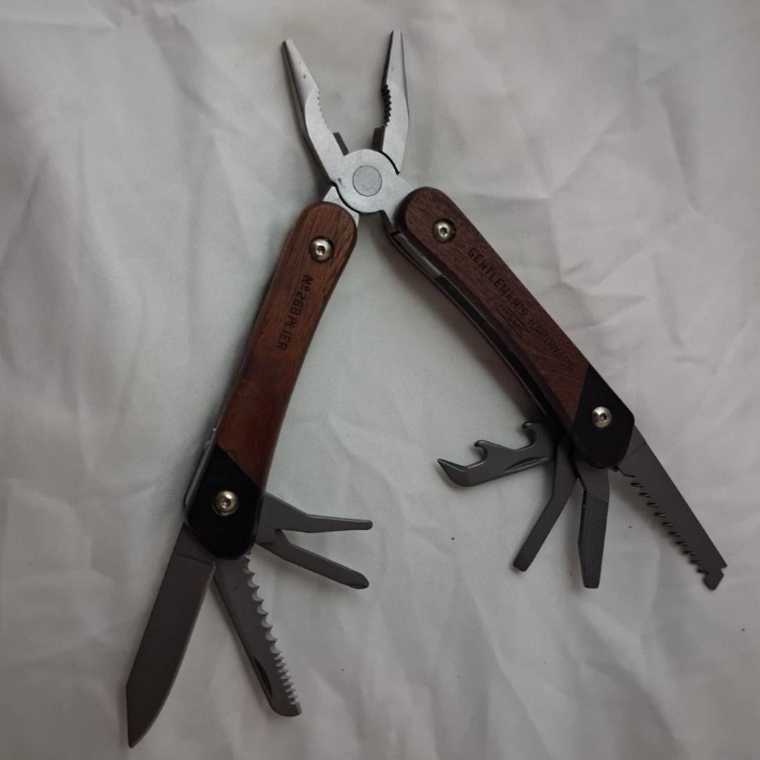 Gentlemen's Hardware No. 268 Plier Wood Handle Multitool Pliers Stainless