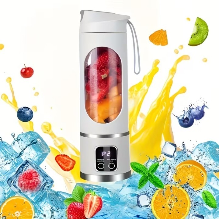 Portable USB Rechargeable Mini Blender & Juicer with Digital Display & 12-Blade