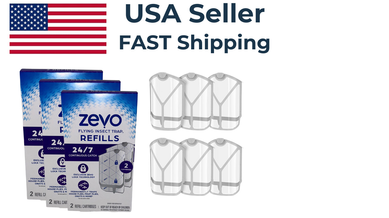 3 PACK - Zevo Flying Insect Trap Refill Cartridges (6 Refill Cartridges)
