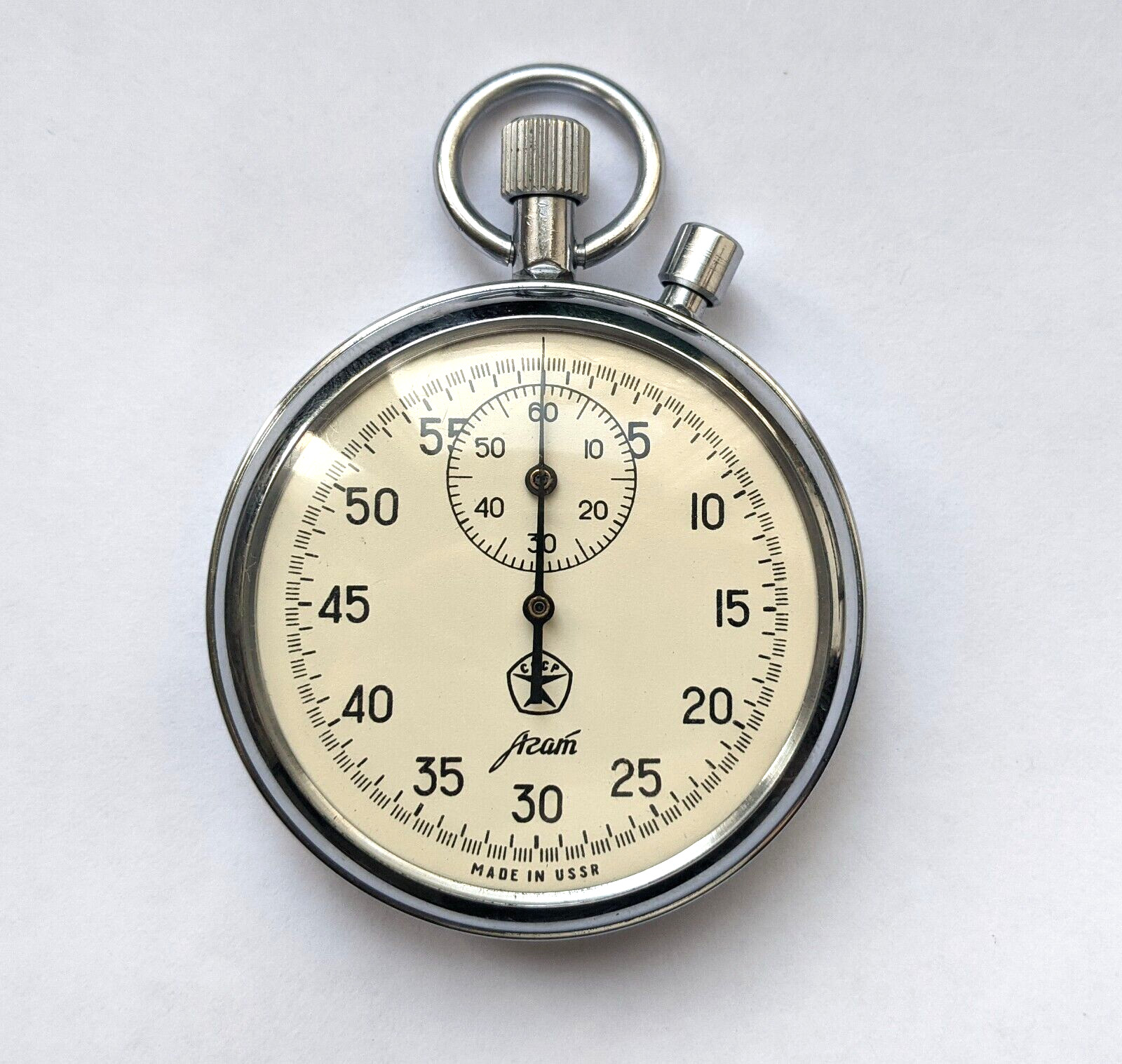 Vintage Soviet Stopwatch AGAT "AGATE" USSR, PERFECT condition, works fine!