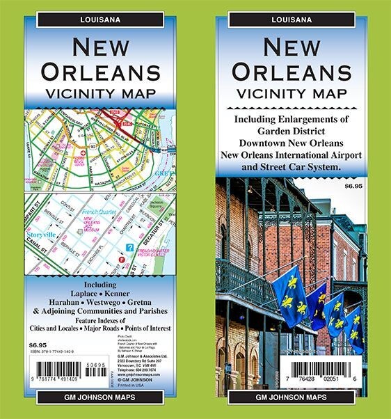 Regional Map of New Orleans & Vicinity, Louisiana, by GMJ