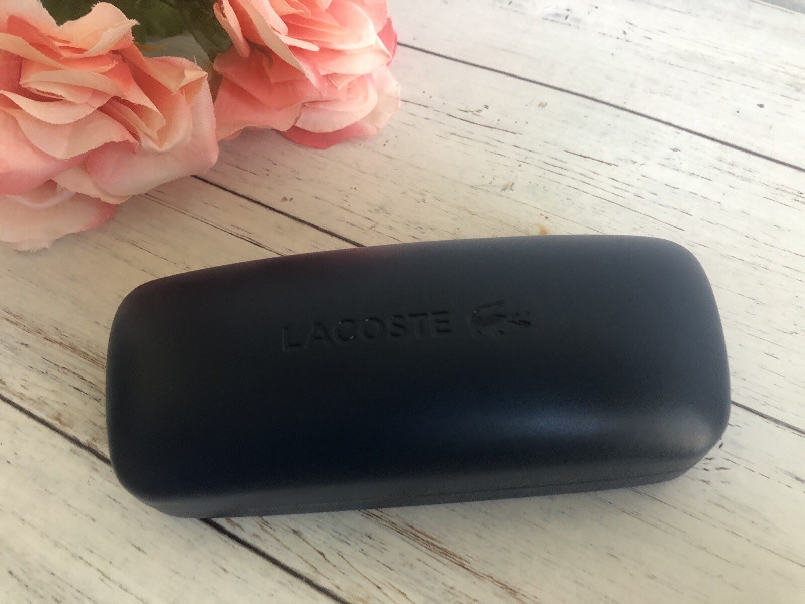 LACOSTE Unisex Blue Eyeglasses/ Sunglasses Hard Case With Cloth, Used