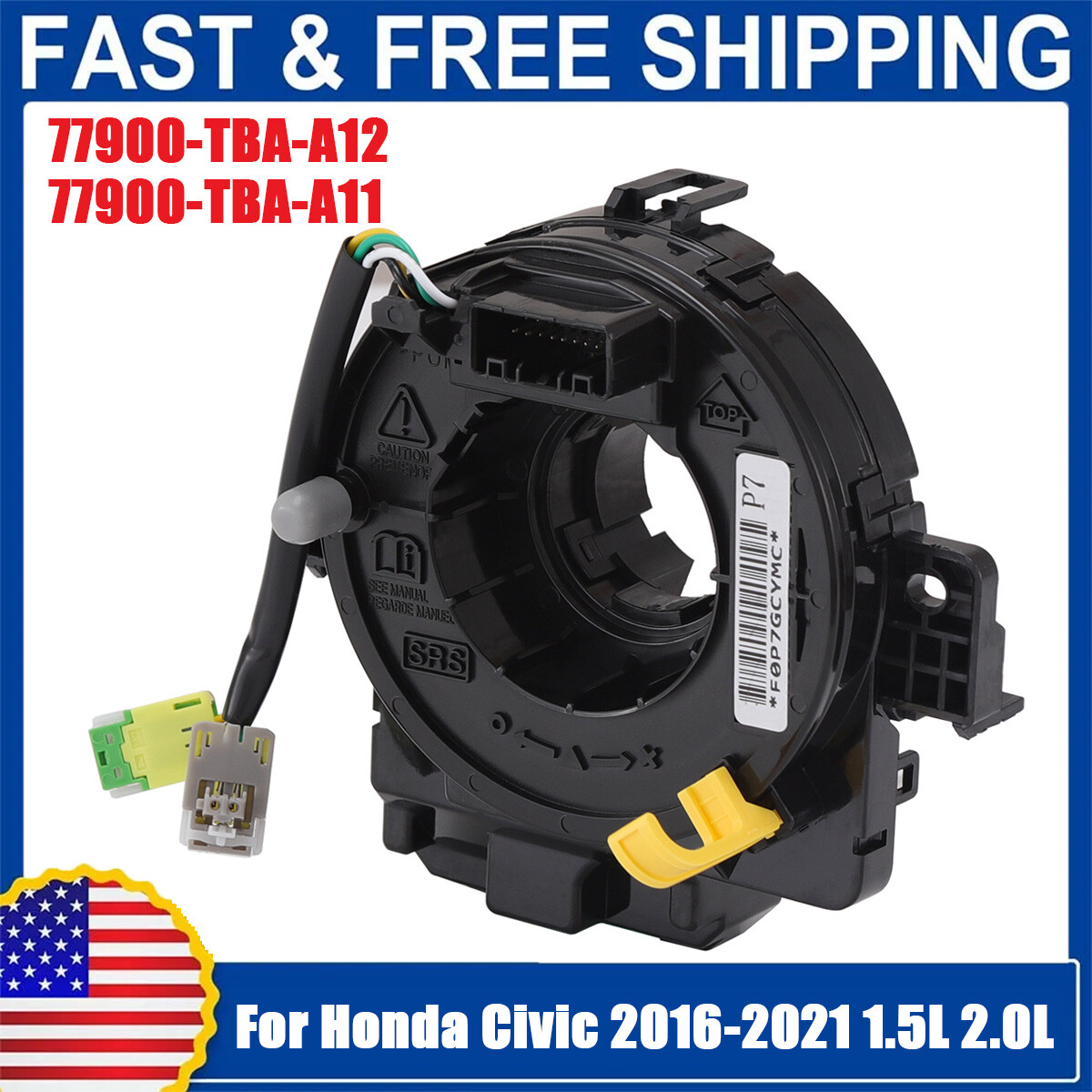 Clock Spring Spiral Cable For 2016-2021 Honda Civic 1.5L 2.0L 77900-TBA-A11