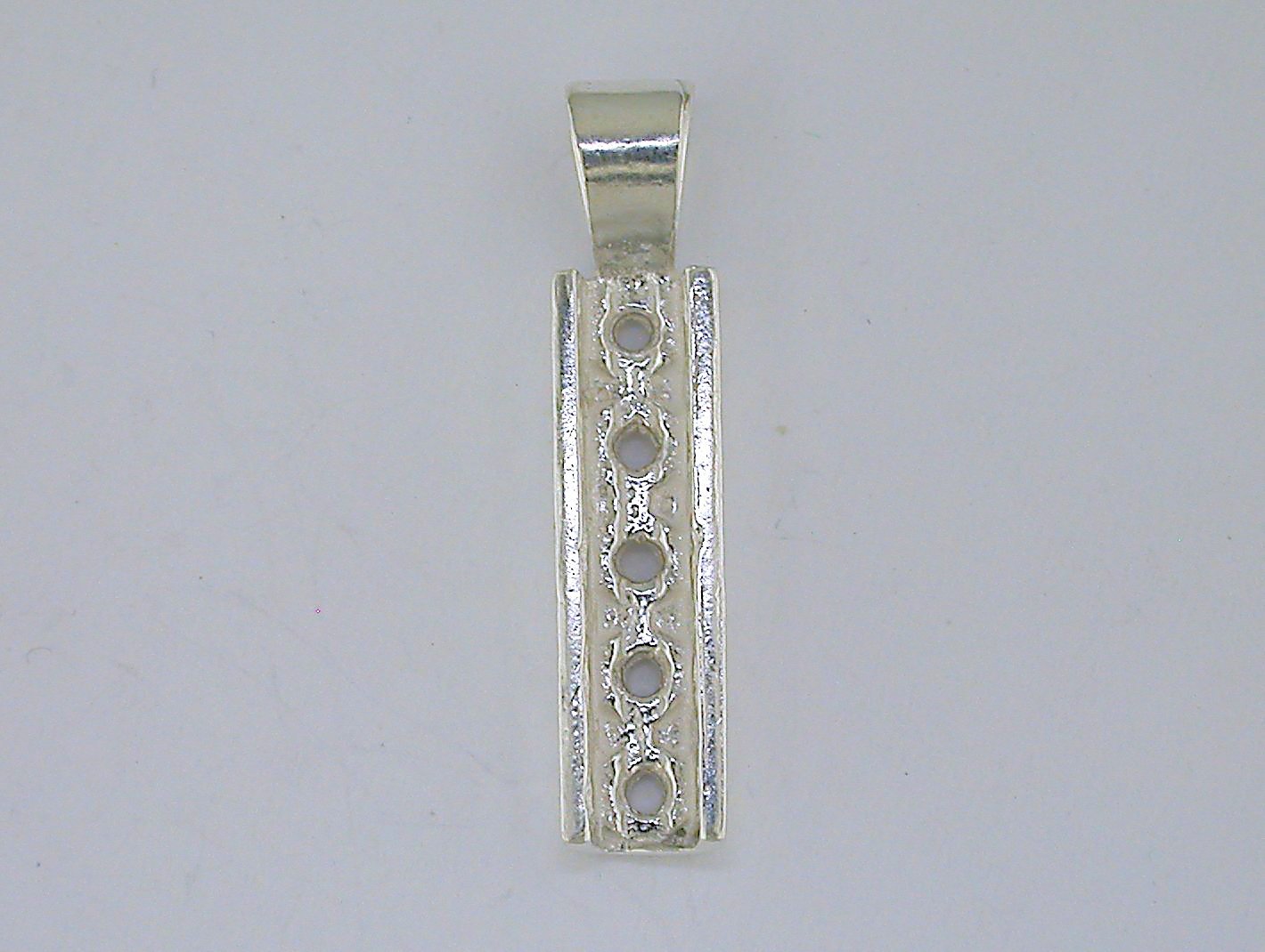 Round Channel Set Pendant Setting Sterling Silver