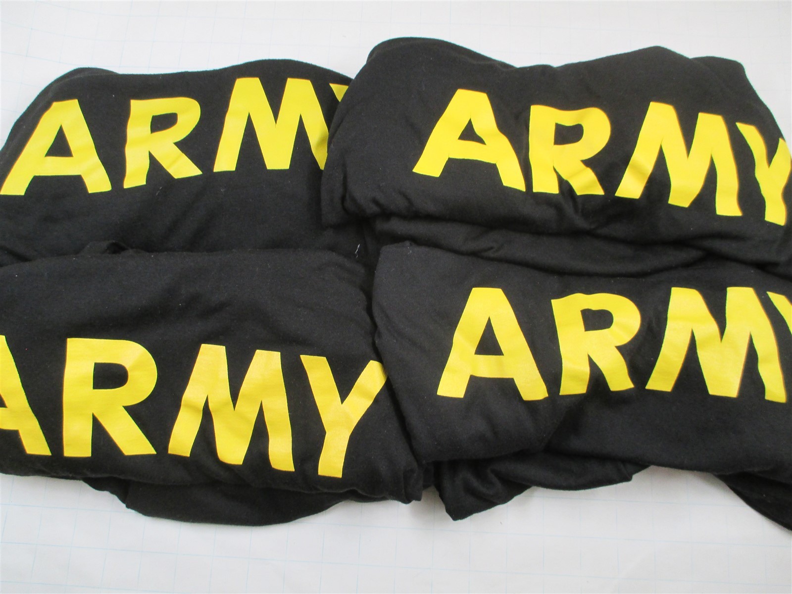 Lot of 4 X-Large T-Shirt Long Sleeve Army Black Gold APFU Physical Fitness PT