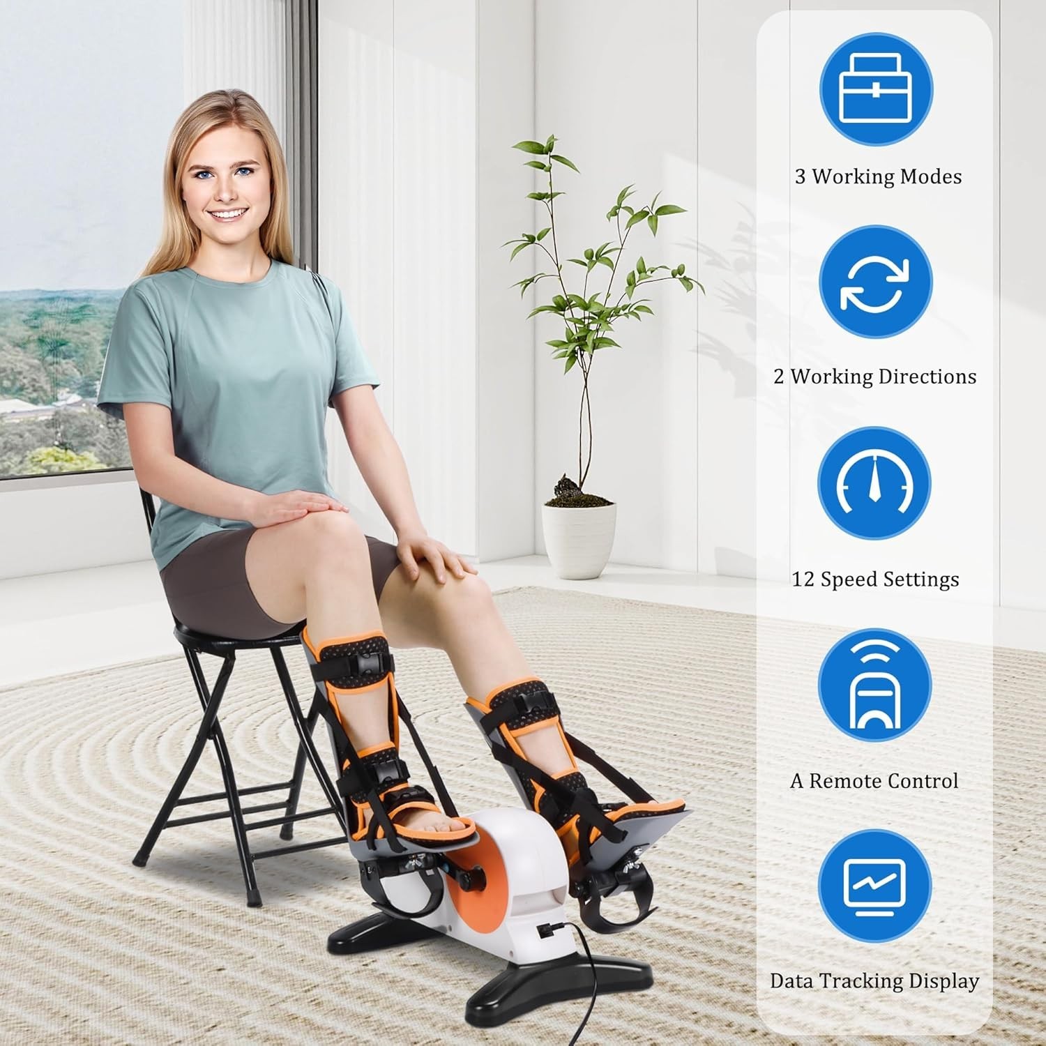 Electric Pedal Exercise Bike with Leg Support, Physical Therapy Exercise Pedal E