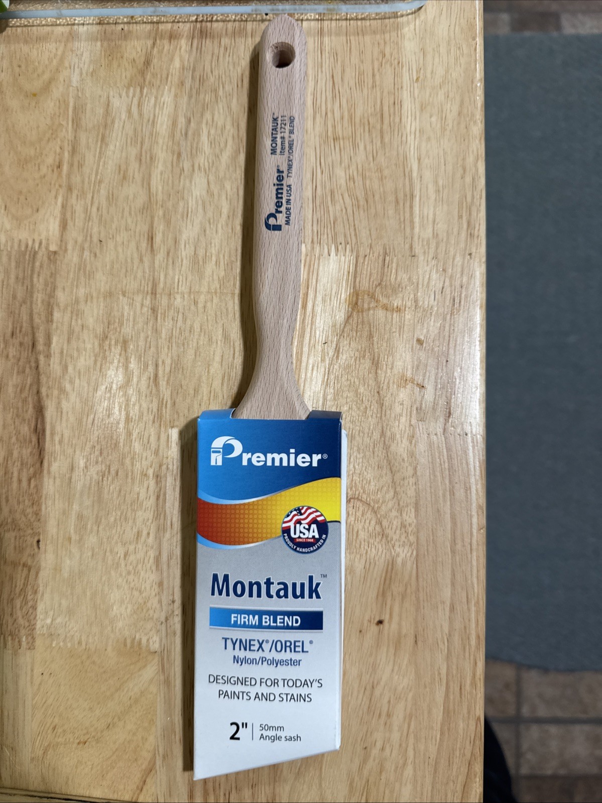 Premier Montauk 2" 2 in. 50mm Firm Blend Thin Angle Sash Paintbrush Paint Brush