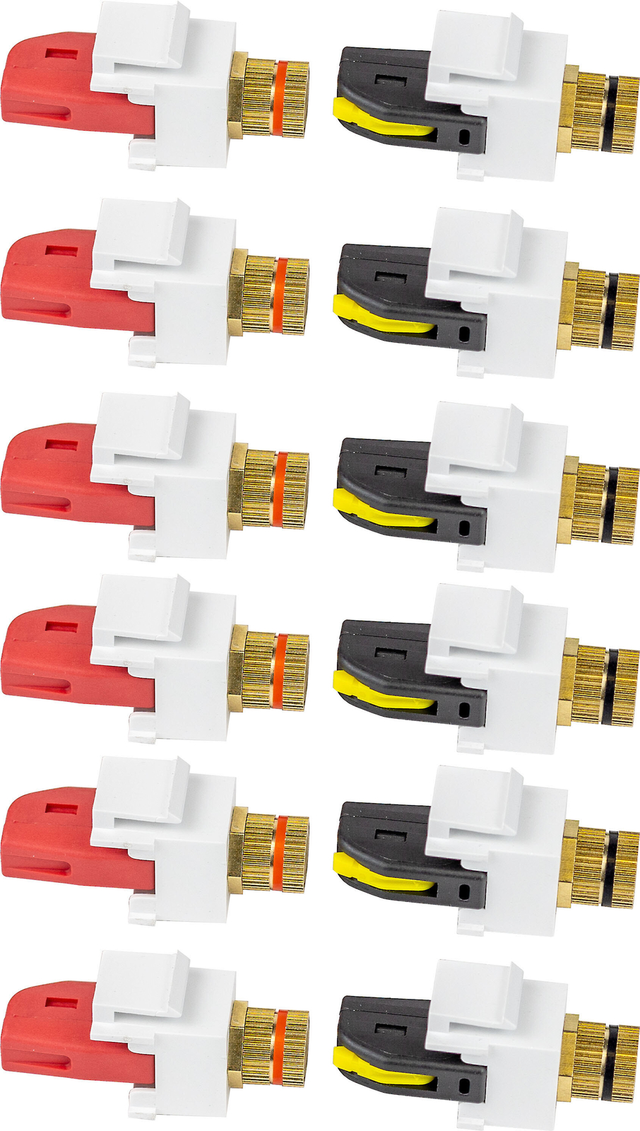 Speaker Snap Keystone Binding Posts 6 Pairs / 12 Pieces -White