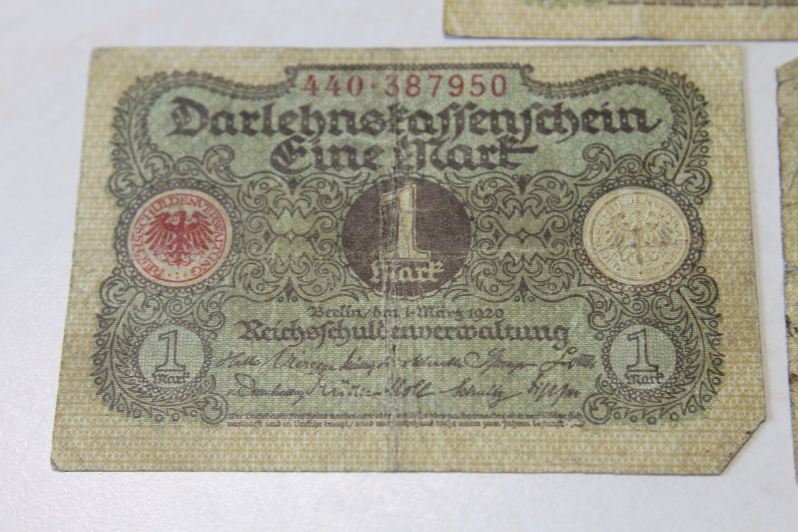 Currency - Germany banknote 1 Mark x3 - 1920