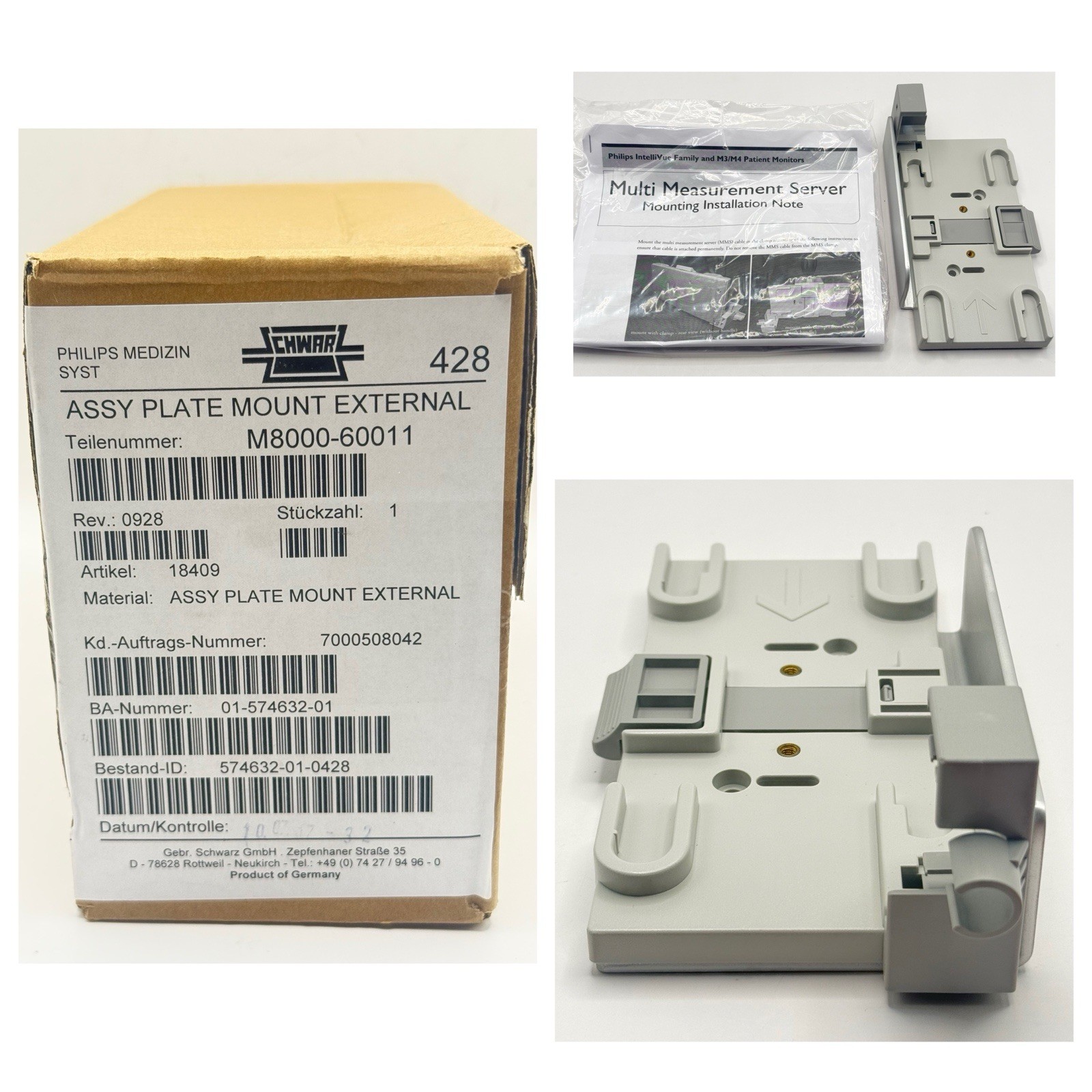 Philips IntelliVue Mounting External Assembly Plate  M8000-60011