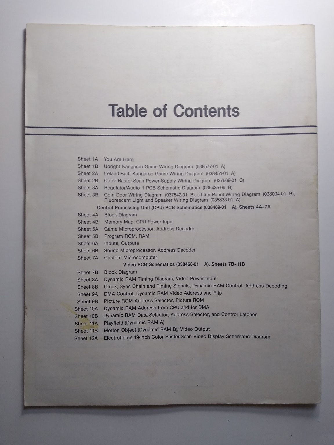 Atari Kangaroo Arcade Manual SP-204 1982 Schematics Service Guide
