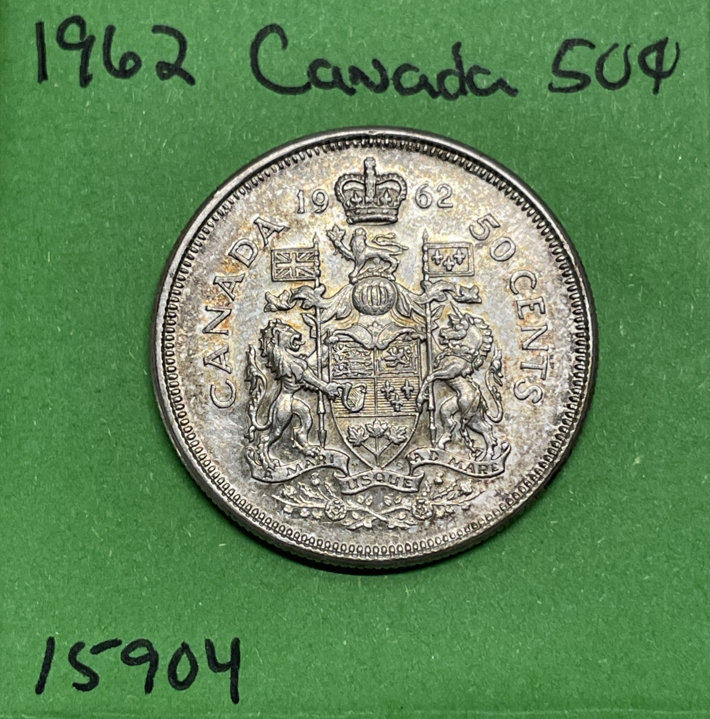 1962 Canada 🇨🇦 50 Cents Canadian Silver Half Dollar  George VI