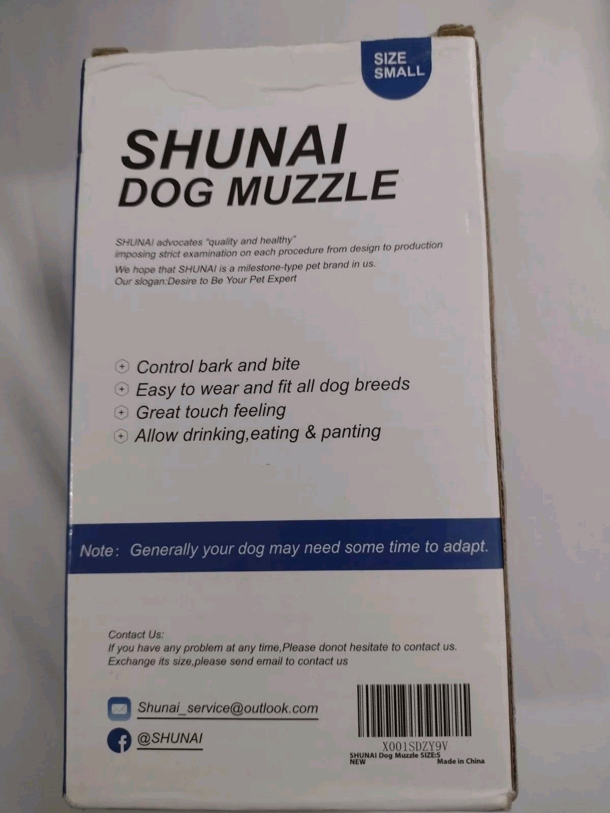 SHUNAI Dog Muzzle, Rubber Basket Muzzle Small