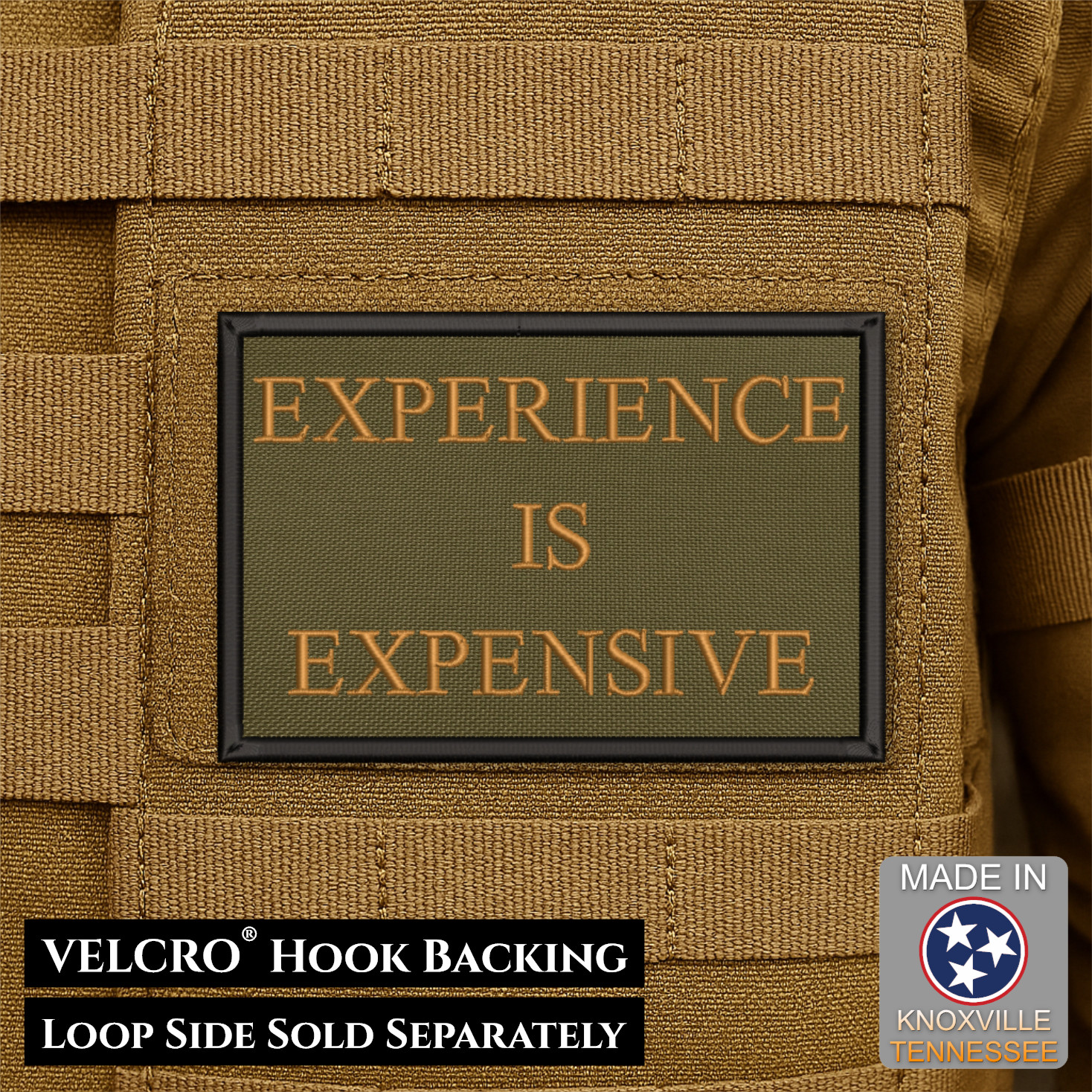 Experience Is Expensive Funny Tactical Morale Patch 2x3 | VELCRO® Brand Fastener