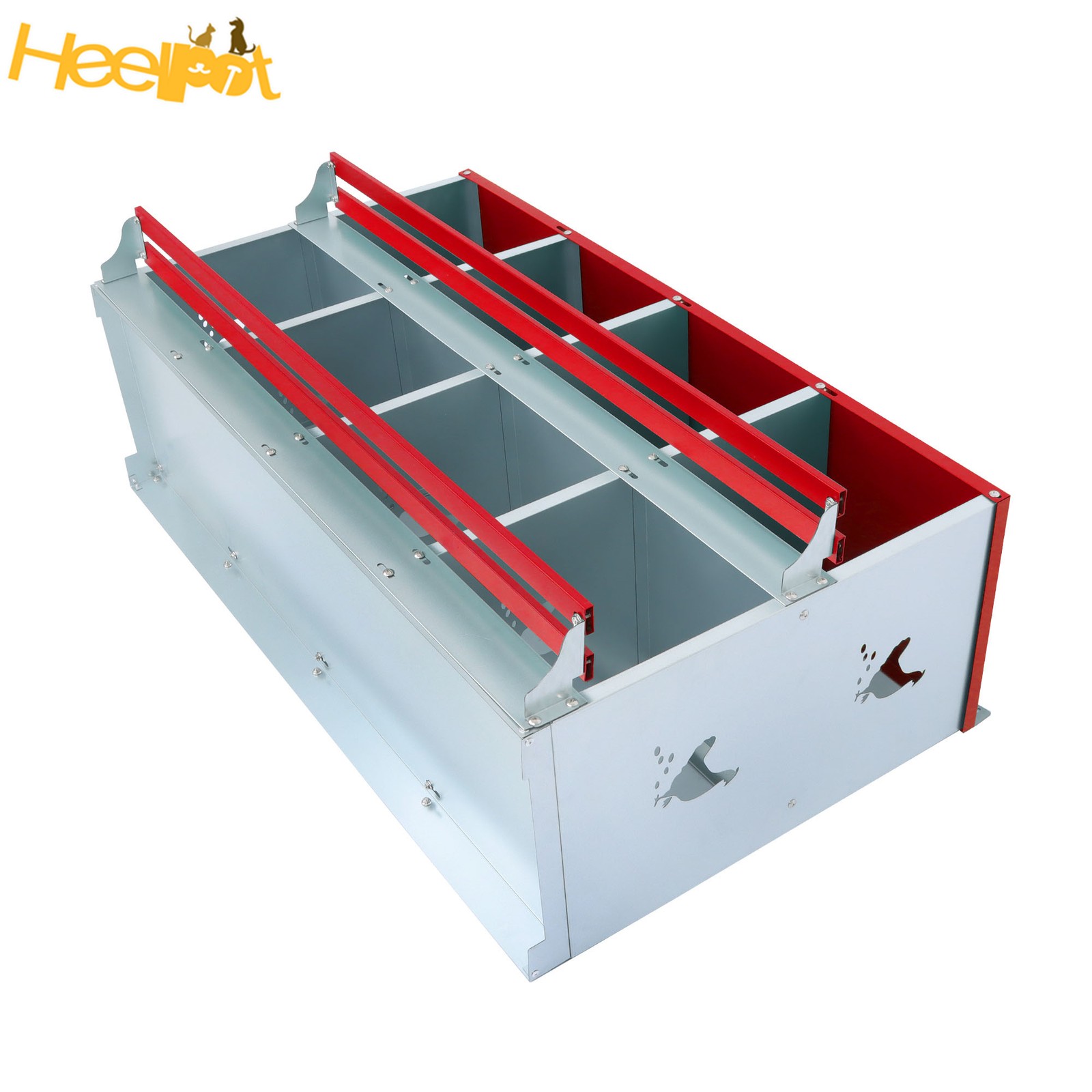 8 Compartments Chickens Egg Laying Box Red High Quality Materials Nesting Box