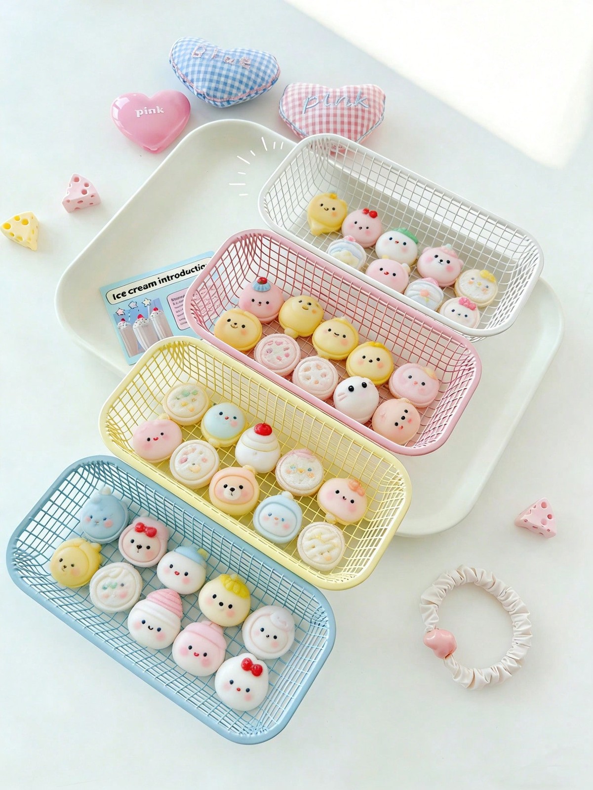 Storage Baskets, Smooth Edge Reinforced Metal Wire Mesh Organizer