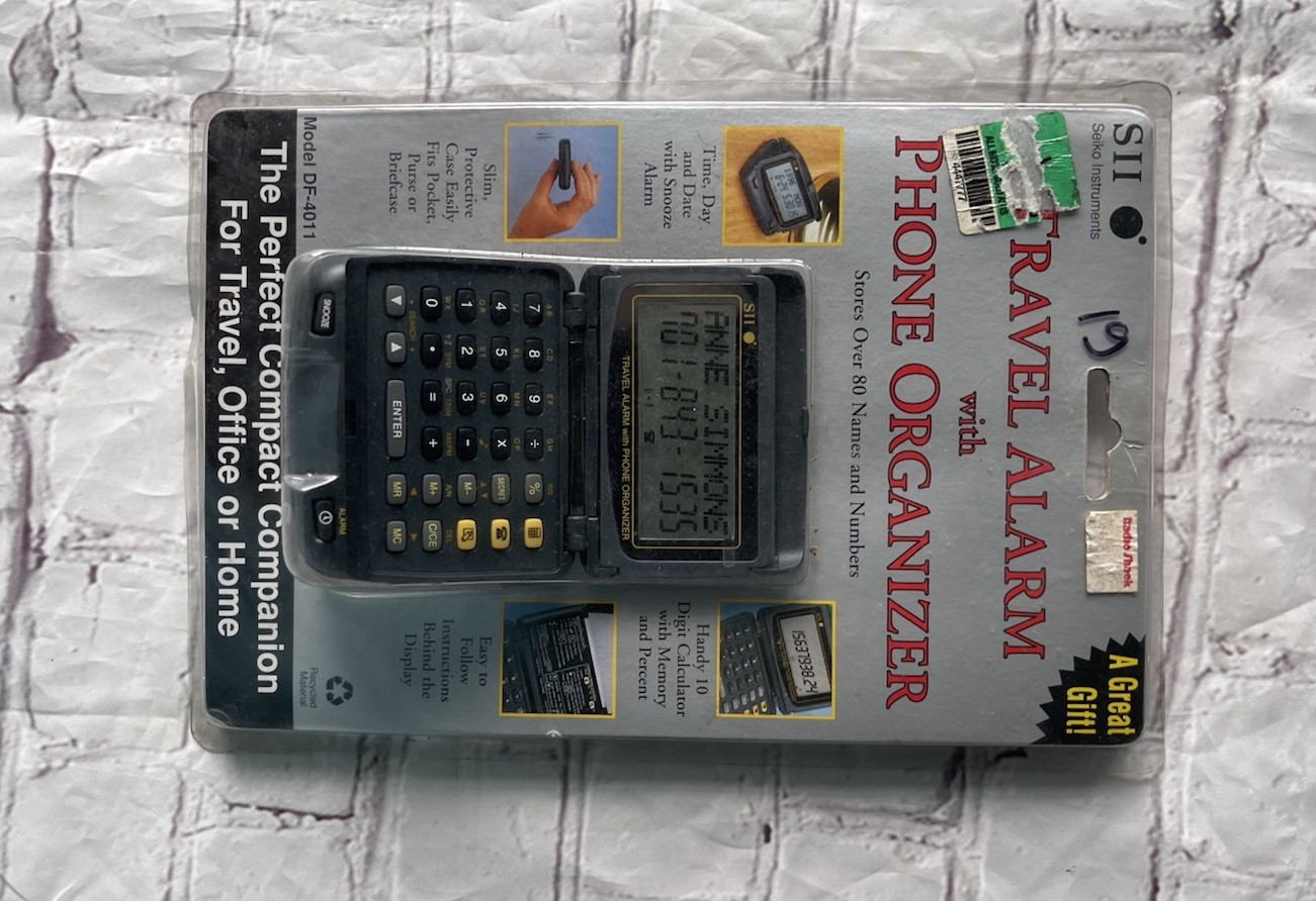 Seiko Instruments DF-4011 SII Travel Alarm Clock  Phone Organizer New Sealed!