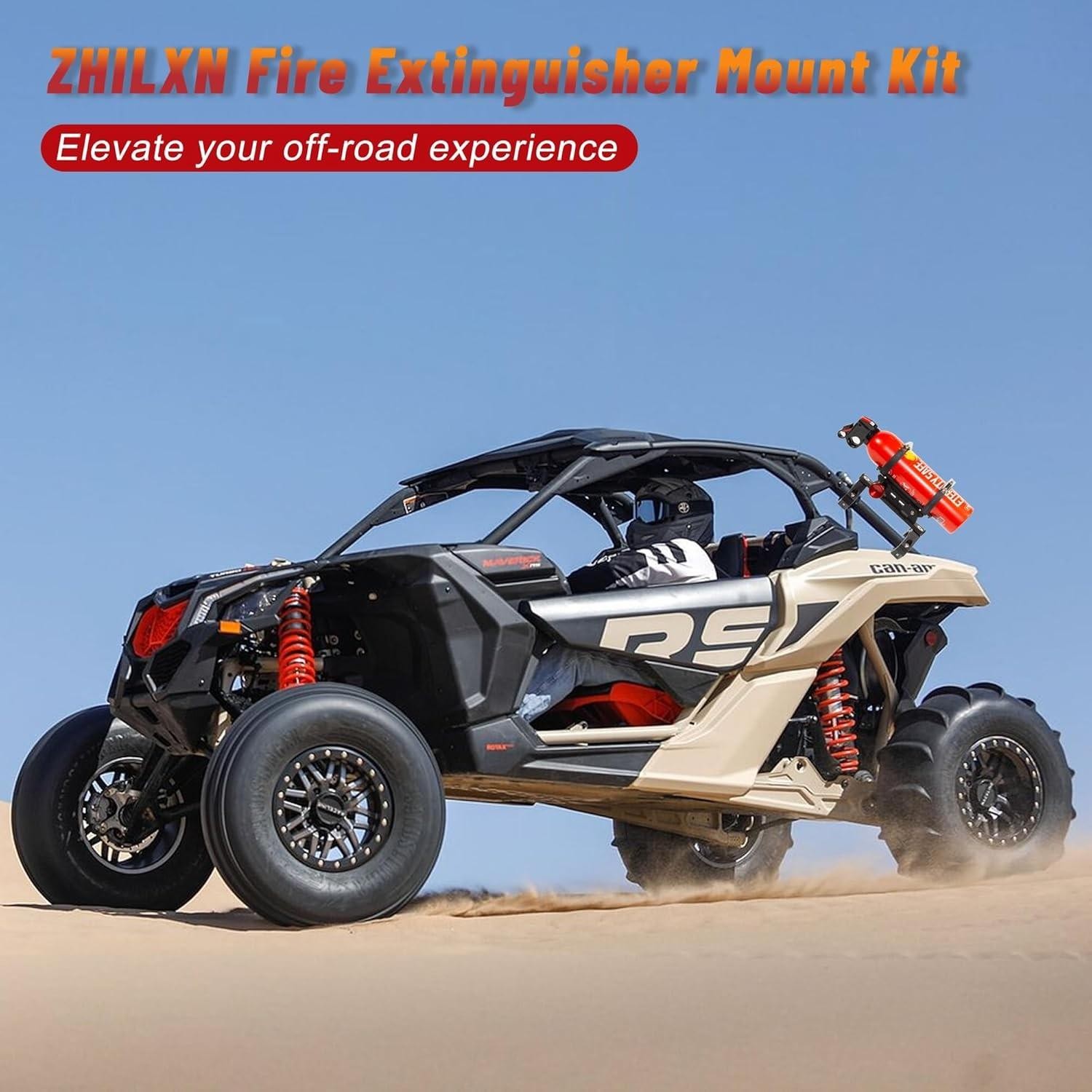 Utv Fire Extinguisher Mount Kit Quick Release Roll Bar Holder 1.75-2"