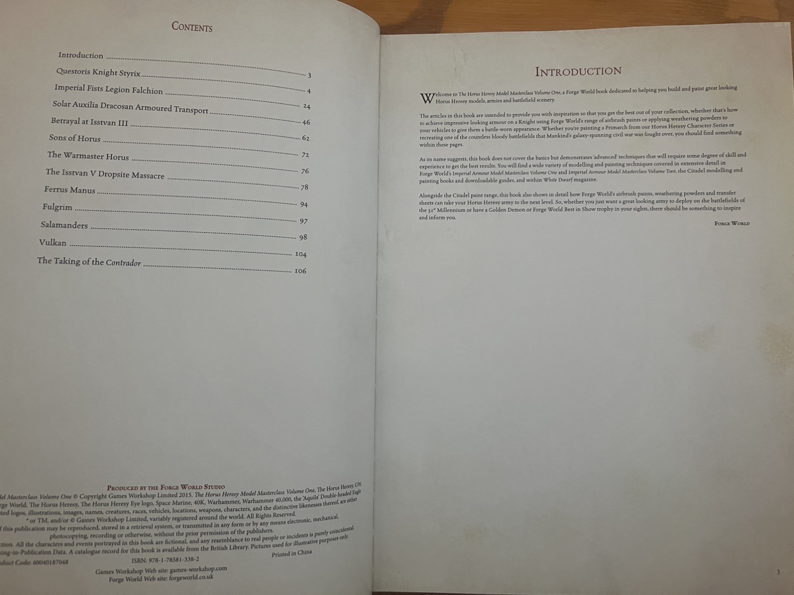Horus Heresy Model Masterclass Volume One Forge World Warhammer 40K Used Great