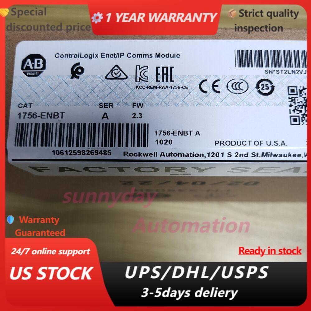 Allen-Bradley 1756-ENBT EtherNet/IP ControlLogix Module New 1756ENBT US Free Tax