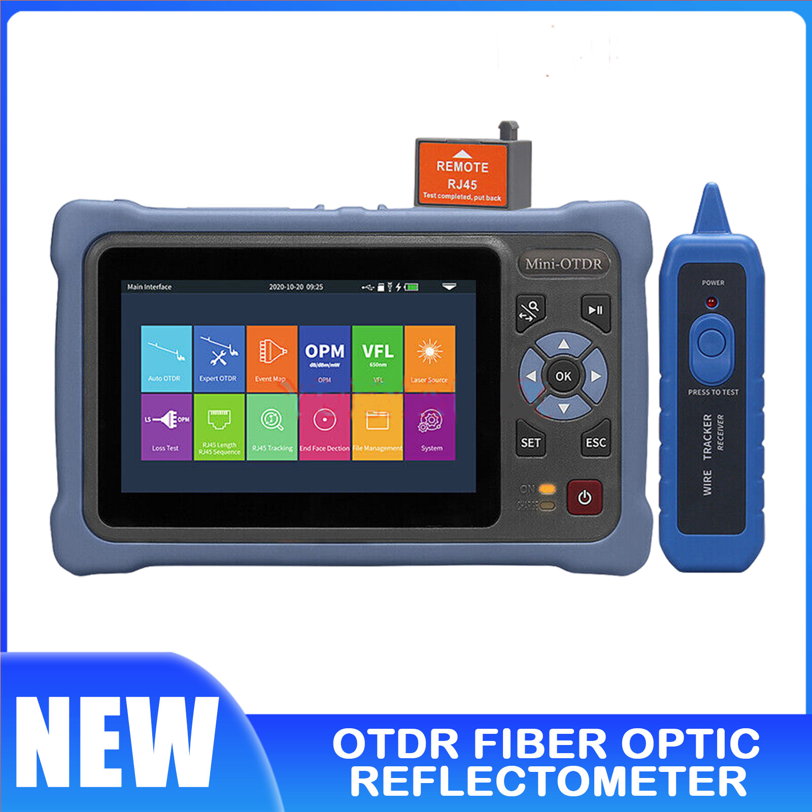 OTDR 1310/1550nm 26/24dB Fiber Optic Reflectometer Touch Screen VFL OLS OPM Kits