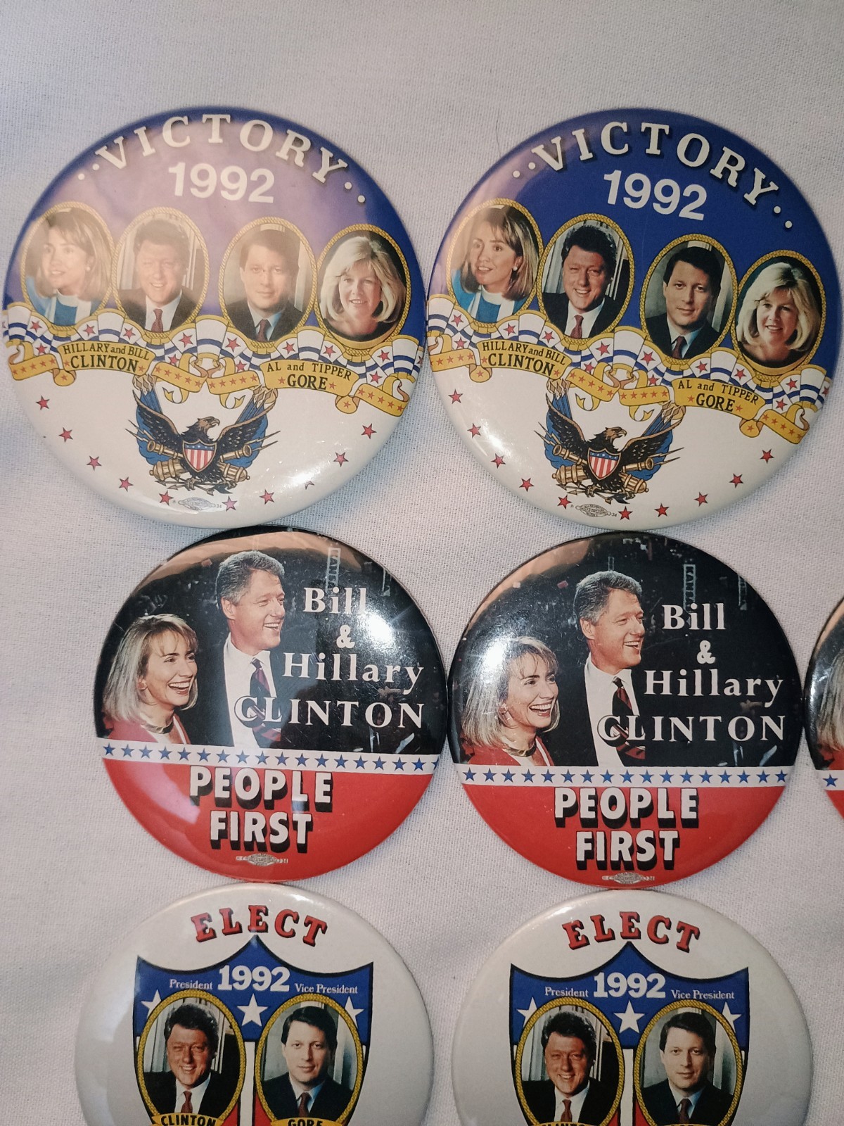 Vintage Bill Clinton Campaign Pin Button Lot